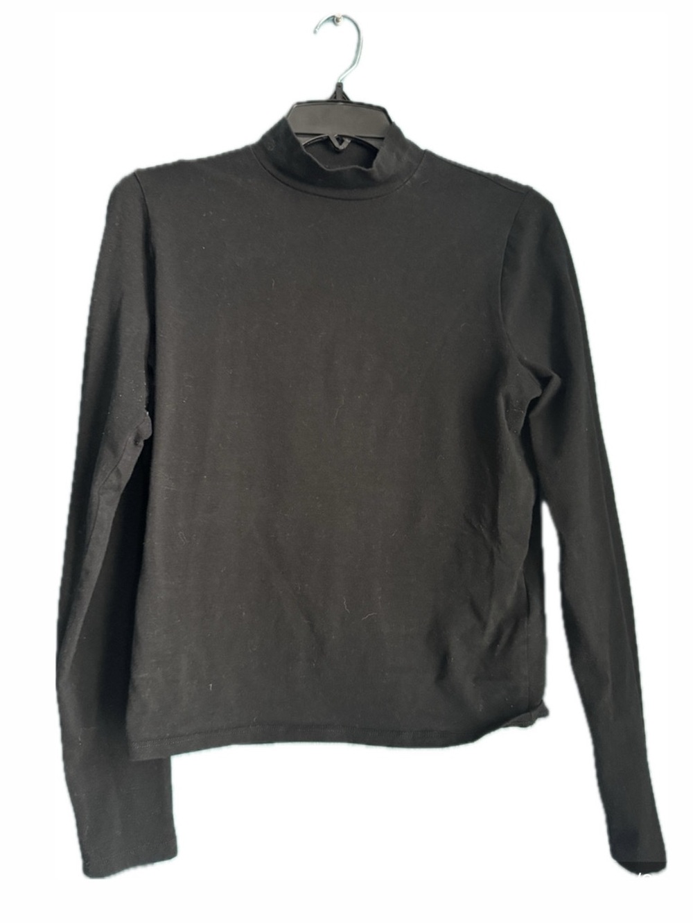 Hollister Black Mock Neck Long-Sleeve Top - Solid Black